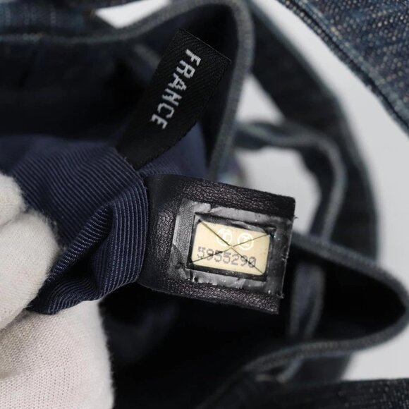 CHANEL Sequin Hand Bag Denim Blue CC Auth 139014V - Picture 10 of 16